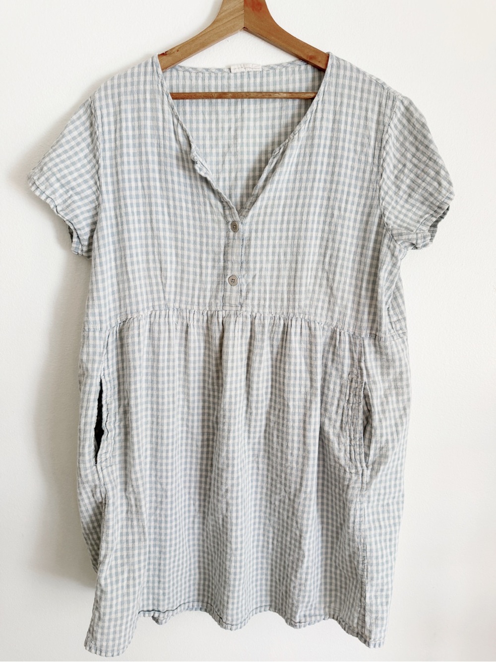 Poetry 100% Cotton Light Blue and White Gingham Dress Size 14